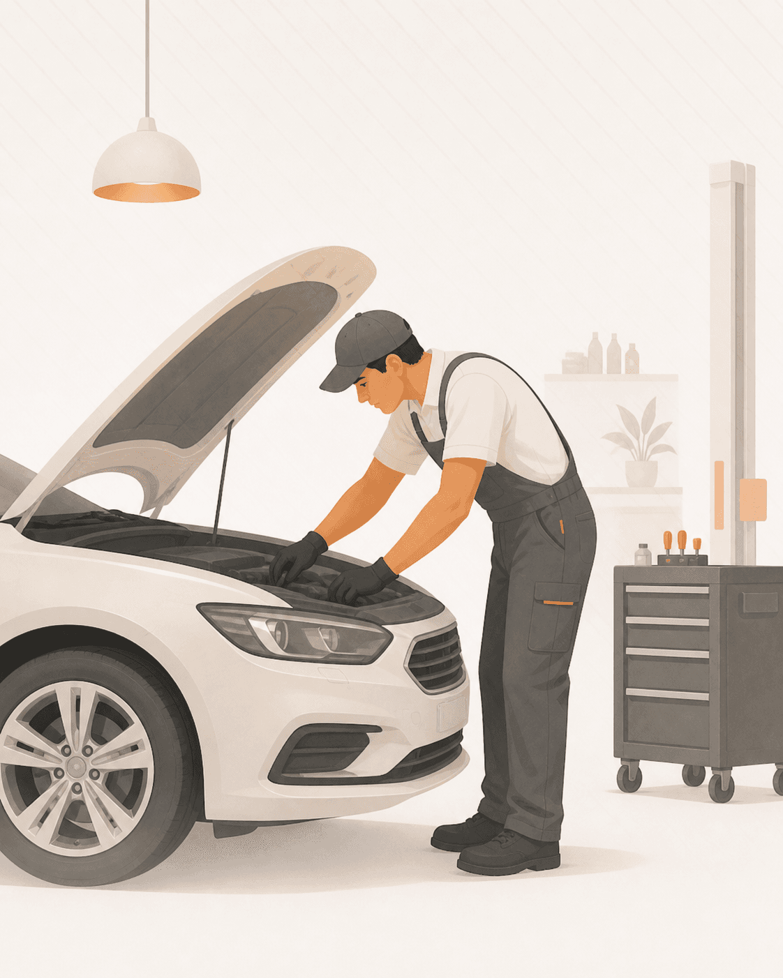 Auto repair playbook illustration